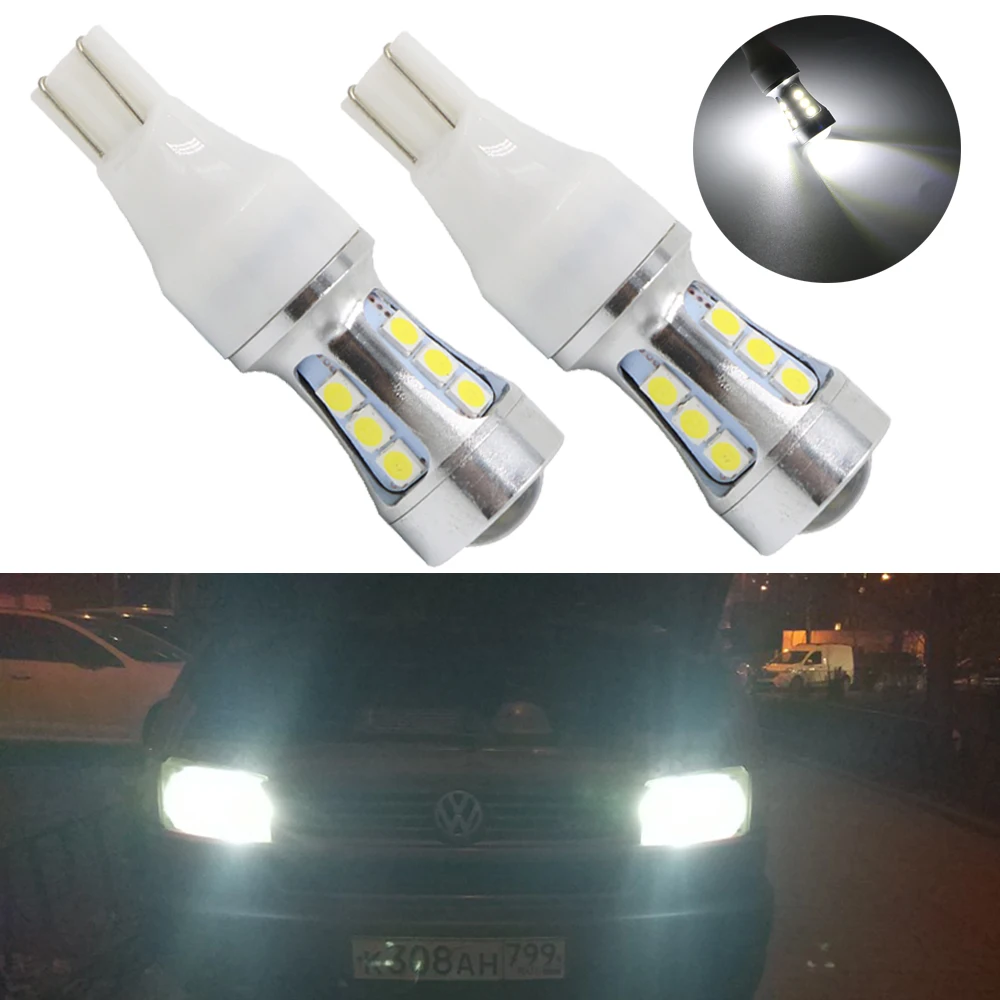 

2x T15 led 5W Bulb 921 912 W16W led Car Backup Light Reverse Light 12V led Auto DRL Lamp 15 SMD 3030 White 6000K Rear Tail Light