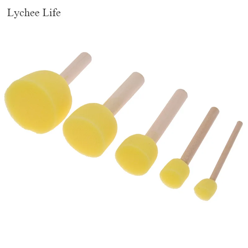 Lychee Life 5pcs/set Ceramic Sponge Rod Of Water Absorbing Sculpture Bloom Tools DIY Pottery Arts Tools Supplies