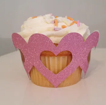 

glitter sweet hearts Cupcake Toppers tea party bridal baby Shower birthday wedding bling decoration BT008