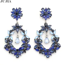 2 цвета Большие женские серьги Очаровательная шикарная бижутерия для женщин эффектная мода макси Кристальные блестящие серьги для женщин