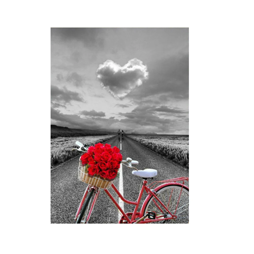 

Diamond Painting Cross Stitch Diy Embroidery Bicycle Painting Round Drill Diamond Mosaic Beads Pasted Needlework