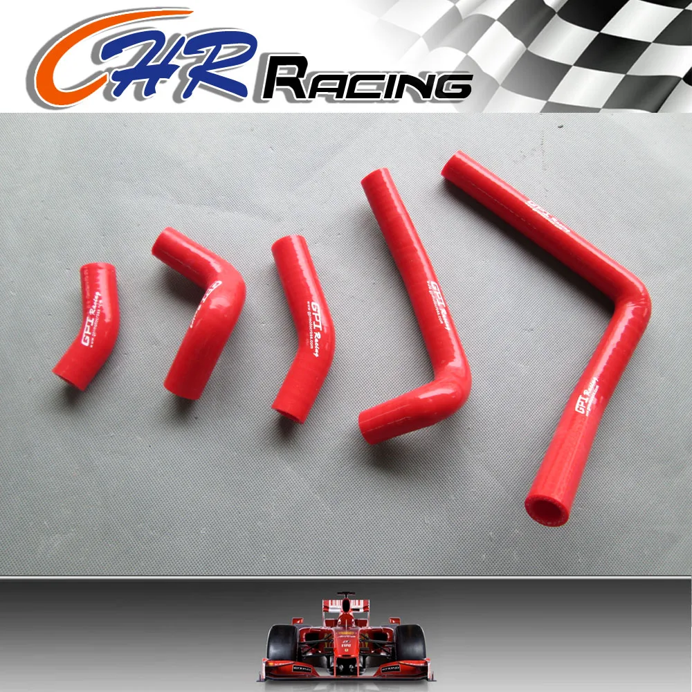 Fit 2003-2008 Honda CR250 CR250R Silicone Radiator Coolant Hose Pipe Kit Red