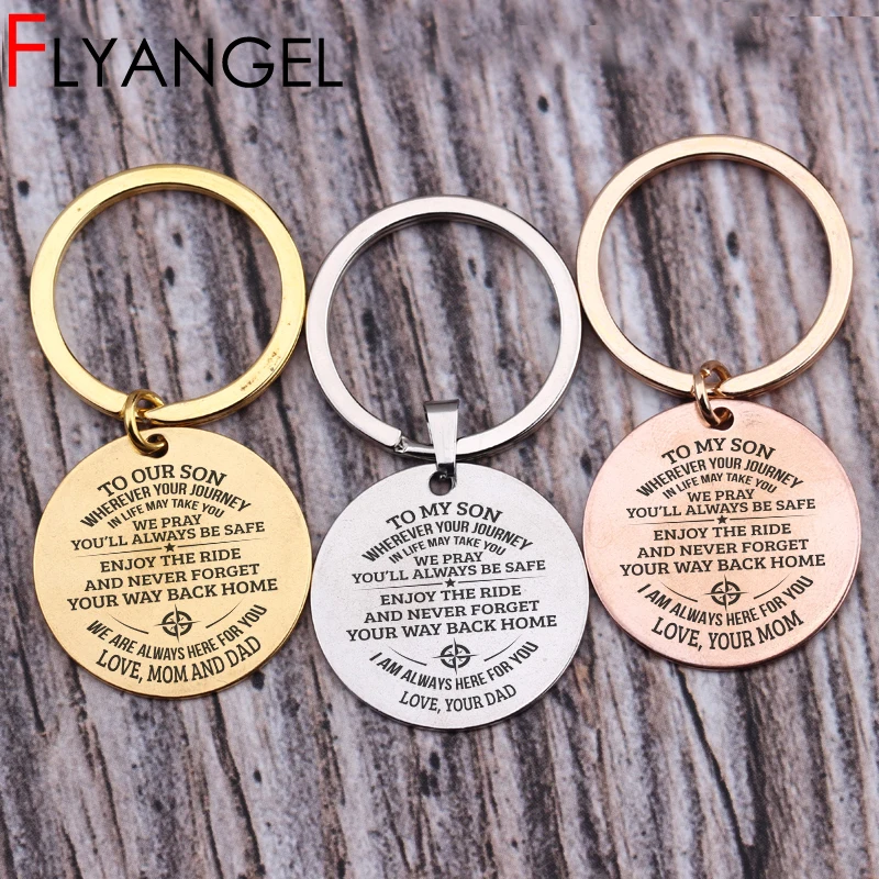 

New Design 3 Styles To Our/my Son Wherever Your Journey In Life May Take You We Pray You'll Always Safe Key Chains Son Jewelry