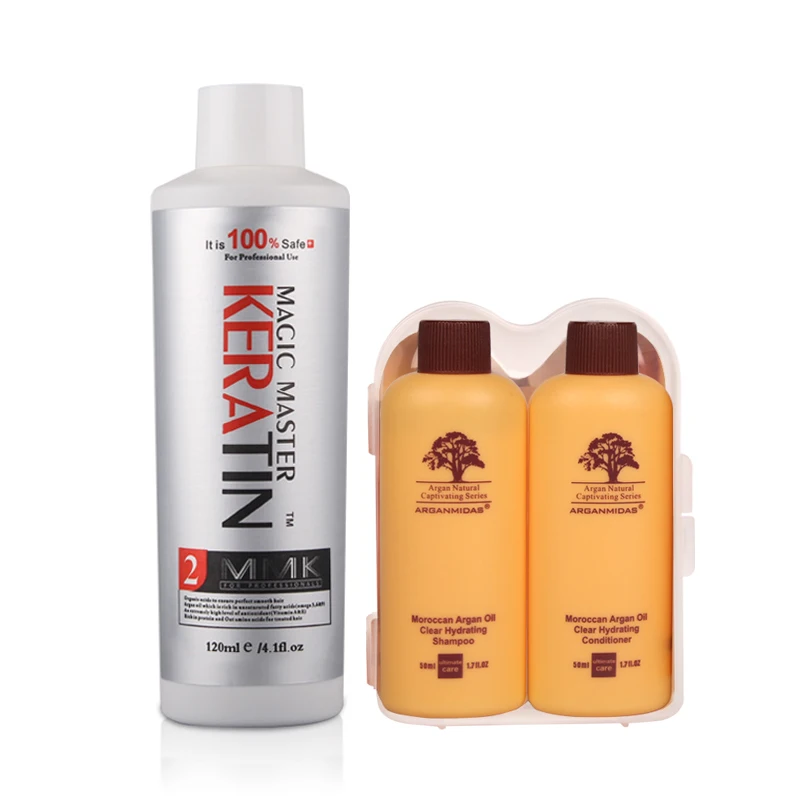 

MMk 120ml Keratin Hair Straightener Without Formaldehyde curly hair products Coconut Smell Hair Treatment with Travel Suit