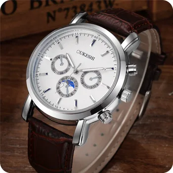 

Mens Watches OUKESHI Brand Luxury Men Military Sport Luminous Wristwatch Leather Quartz Watch relogio masculino montre homme