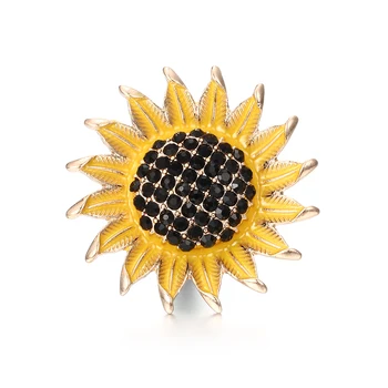 

20pcs/lot High Quality 18mm Alloy Sunflower Fashion Snap Button Bracelet Charm Rhinestone Button ginger Crystal Snaps Jewelry