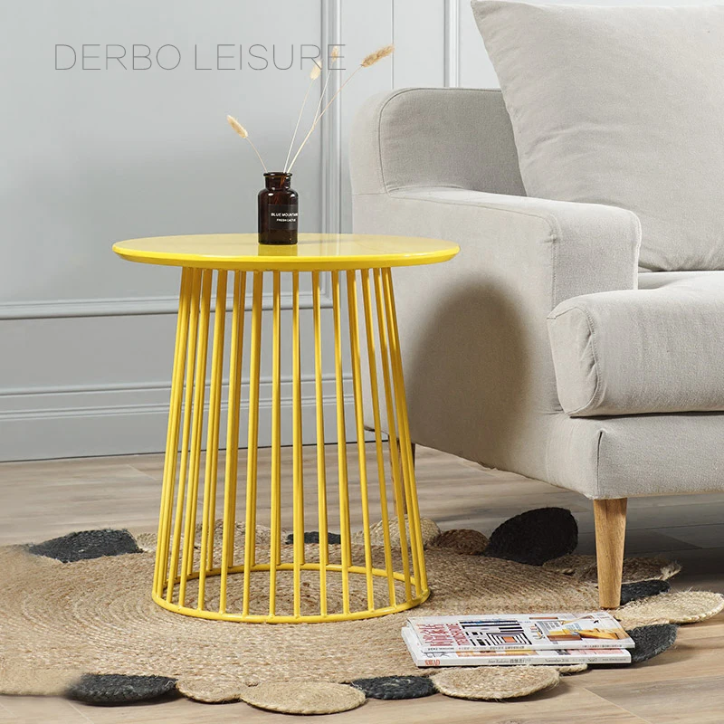 Rétro en Métal Noir Fil Rond en Bois Haut De Stockage Côté Panier De Table Maison Meubles