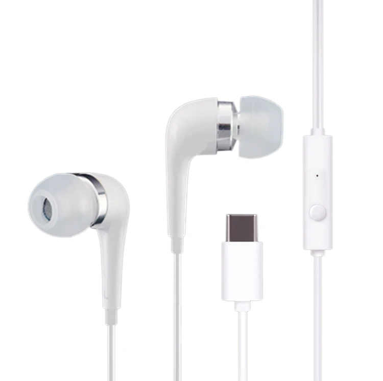 

100% New Type-C In-Ear Stereo Earbuds Earphone Type-C Plug With MIC For Letv Phone Retail Box White