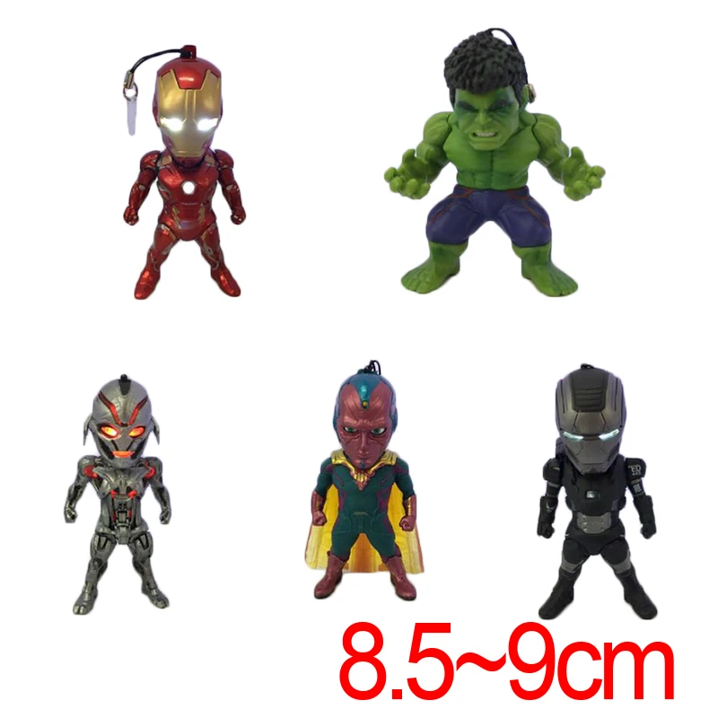 

C&F Marvel's The Avengers Anime Action Figure Toys Hulk Iron Man Mini PVC Model Collectible Figures Toys For Gifts