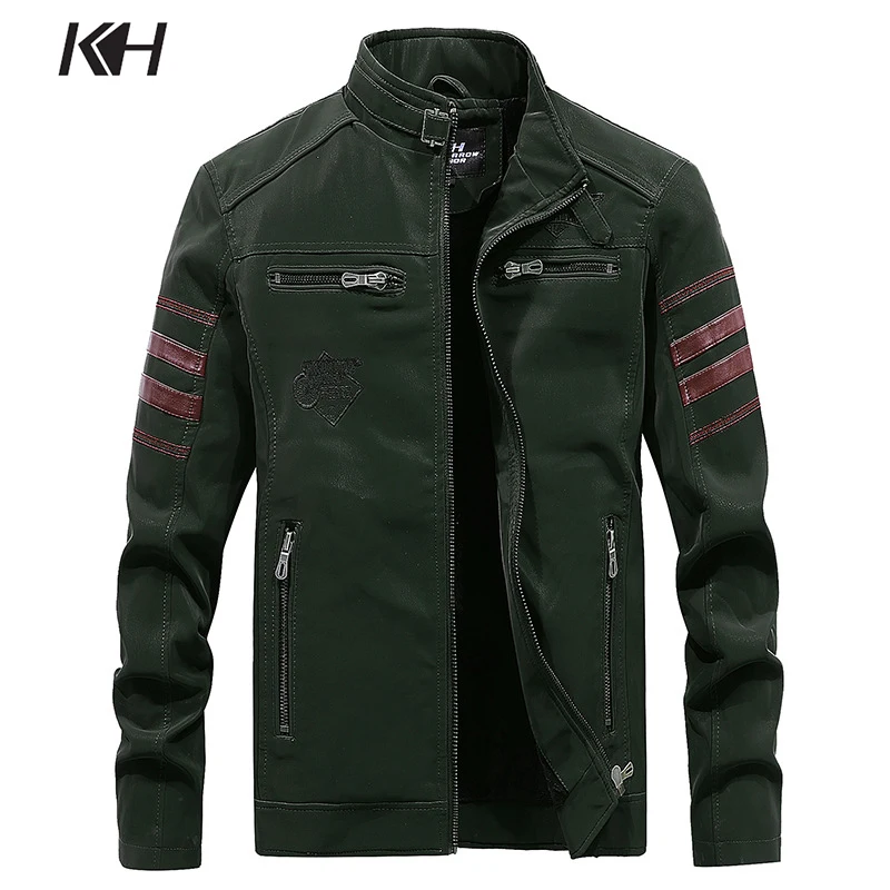 Dropshipping New Arrivals Mens Leather Jackets Men Casual Plus Velvet Thick Slim PU Jacket Coat Fashion Men's Embroidery Outwear Dropshipping New Arrivals Mens Leather Jackets Men Casual Plus Velvet Thick Slim PU Jacket Coat Fashion Men's Embroidery Outwear