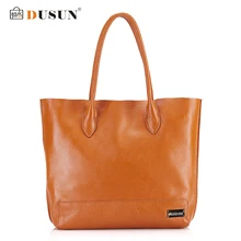 Dusun genuino bolsos de cuero de gran capacidad de las mujeres bolsa bolso de hombro de lujo bolsos de marcas famosas bolsas de diseñador de las mujeres ocasionales