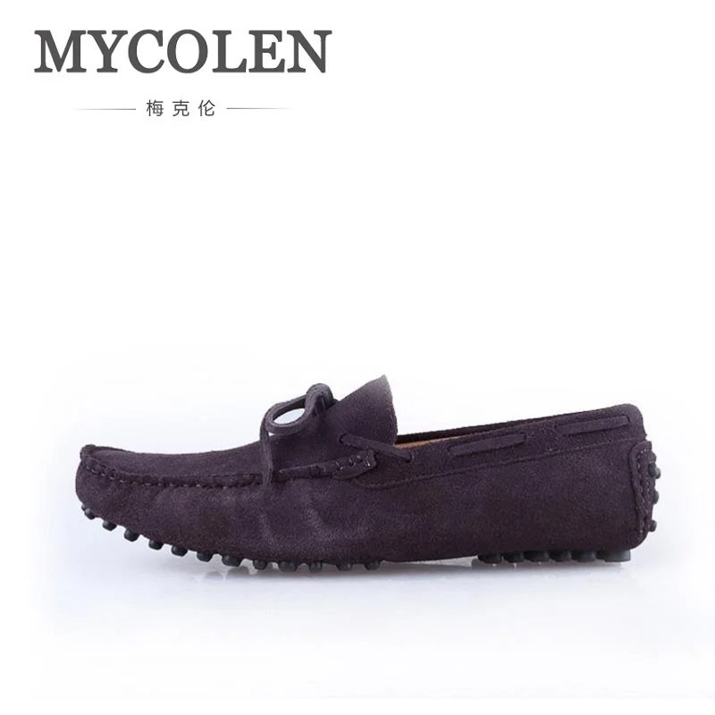 MYCOLEN/Новинка; модная мужская обувь; брендовая мужская повседневная обувь из мягкой кожи; Мужская классическая роскошная модная черная обувь; chaussure homme - Цвет: Серый