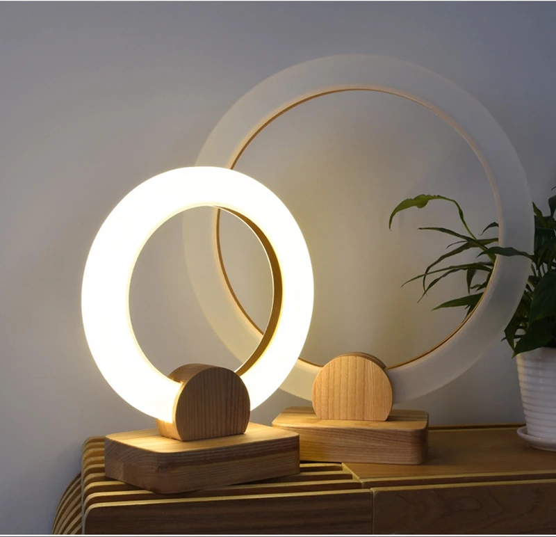 Nordic Modern Solid Wood Round Table Lamp Eye Protection Study Bedroom Licing Room Bedside Desk Lamp Home Decoration Light (4)