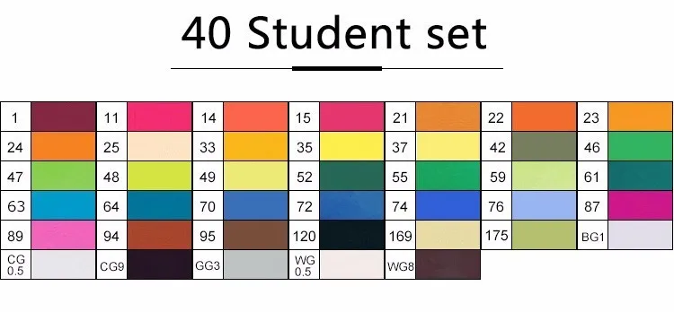 Toufive 40 цветов маркер ручка анимация дизайн Манга краска эскиз маркеры Рисование растворимый ручка мультфильм Граффити искусство маркеры ручки - Цвет: 40 Student set