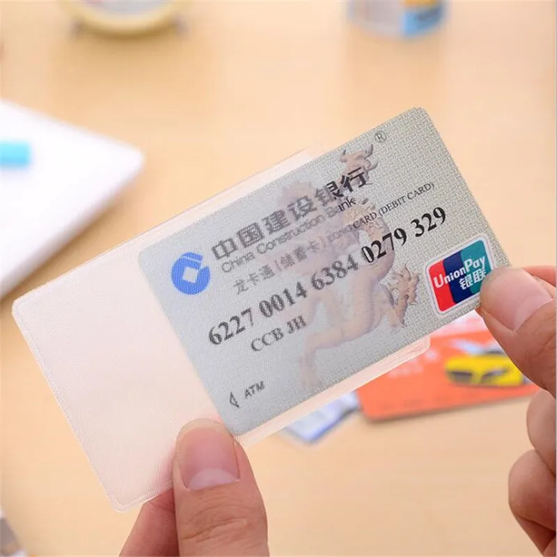 Case Protector Card-Holder Credit-Cards-Card Plastic-Card Transparent Waterproof 10pcs