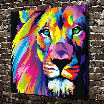 

Abstract Painting Color Lion Animal Hd Canvas Print Home Decoration Living Room Bedroom Wall Pictures Art Painting drop shipping