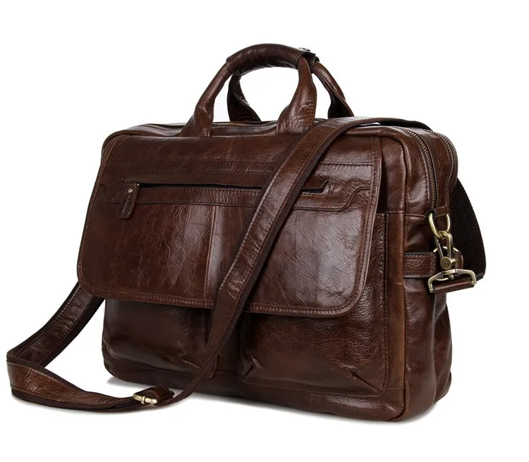 

Nesitu Vintage Real Leather Men Messenger Bags Cowhide Business Travel Bag 14'' Laptop Man Briefcase Portfolio #M7085