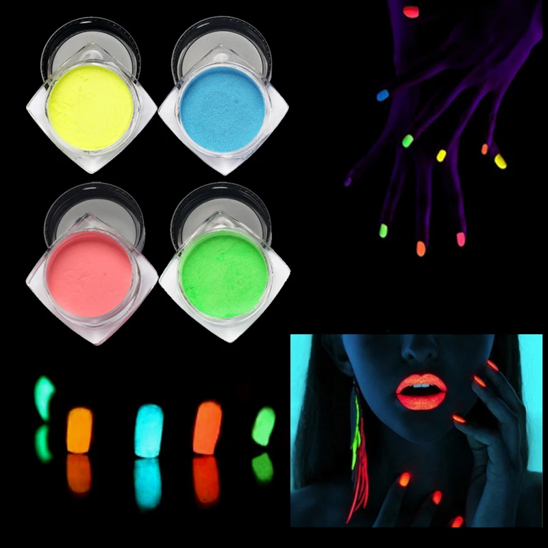 Buy High Quality Night Light Fluorescent Luminous Nail Glitter Powder Glow