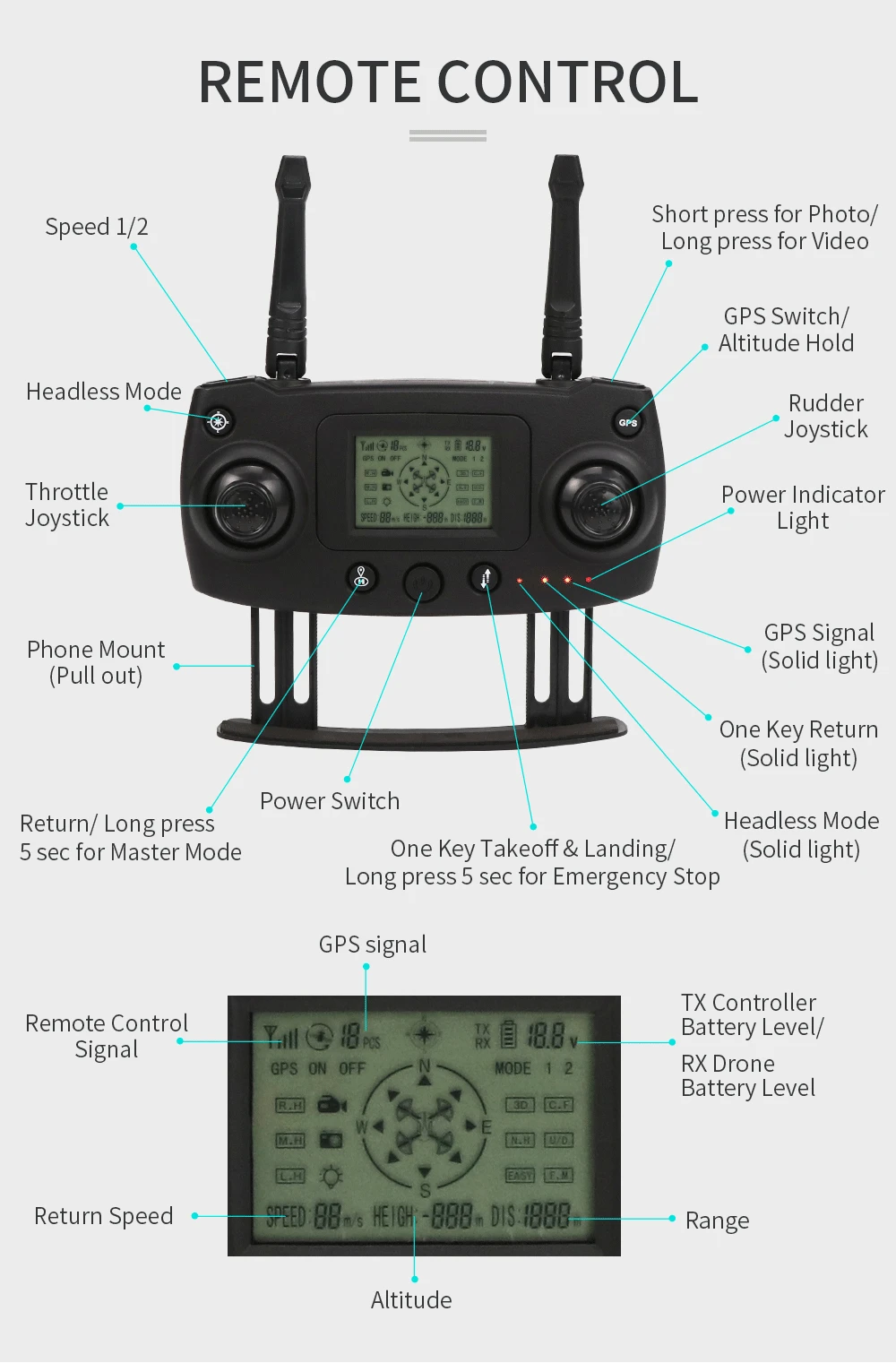 Дрон jjrc H78G 5G WiFi FPV 1080P широкоугольная HD камера gps двойной режим позиционирования складной Радиоуправляемый Дрон Квадрокоптер RTF профессиональный