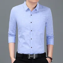 Модная яркая и высококачественная брендовая мужская рубашка с длинными рукавами, Повседневная Деловая профессиональная рубашка с лацканами для мужчин