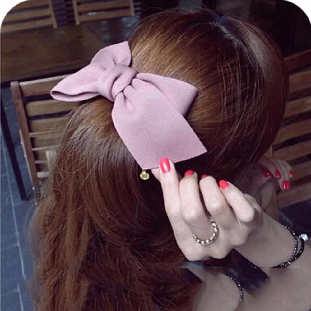 TOMTOSH New Big Solid Cloth Bows Hair Clips Hair Accessories for Women Girl Wedding Hair Jewelry