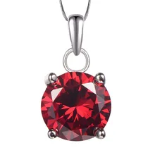 Garnet Pendant 925 Sterling Silver Free Shipping Fashion Attractive Jewelry Pendant PP19 CZ Created Crystal Zircon