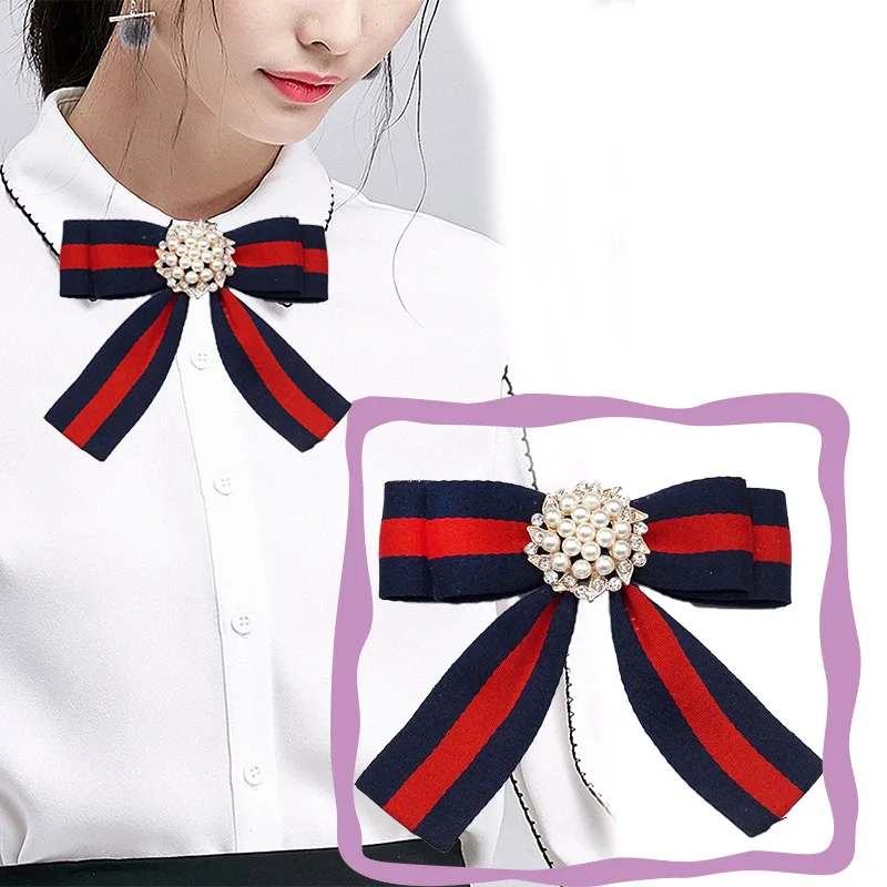 Fabric Bow Brooches for Women Necktie Style Brooch Pin Wedding Dress