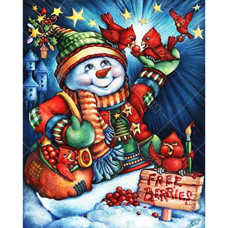 

Cartoon Diamond Embroidery DIY Snowmen 5D Diamond Mosaic Needlework Cross Stitch Painting Full Sets Christmas Gift Portrait YD
