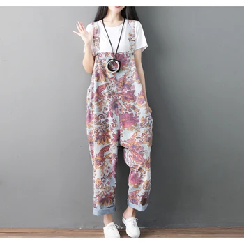 

Womens Denim Suspenders Jumpsuit Dungarees Overalls Low Drop Crotch Baggy Loose Oversize Vintage for Spring Summer A09111155