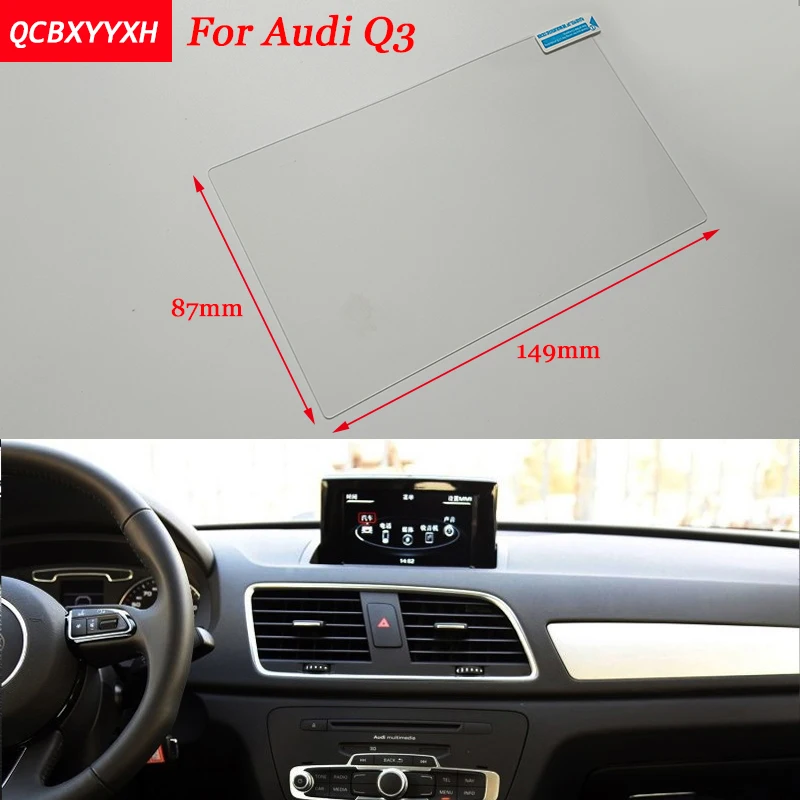 

Car Sticker 7 Inch GPS Navigation Screen Steel Protective Film For Audi Q3 Control of LCD Screen Car Styling