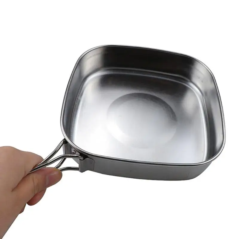 6 шт. походный, нержавеющая сталь набор посуды портативный многофункциональный для пикника кастрюля для приготовления пищи комбинированная посуда