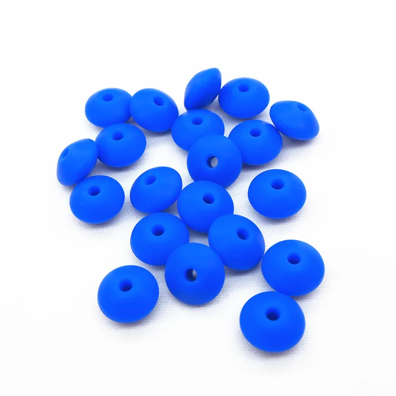 Chengkai 100 шт 12*7 мм Силиконовые Бусины чечевица DIY Детский Прорезыватель пустышка Abacus жевательная игрушка для изготовления ювелирных изделий крутая серия - Цвет: Navy Blue
