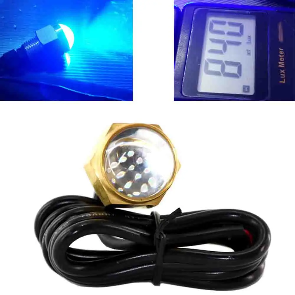 Acessórios do Barco Lâmpada de Luz Jeazea Latão Super Brilhante Azul 12 v 9 w Barco Led Luz Subaquática Marinha 1 – 2 Npt Thread