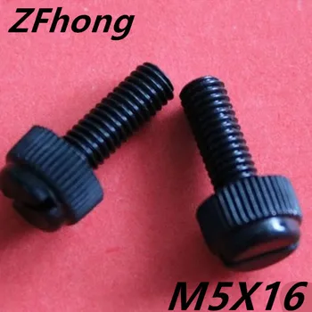 

500pcs M5*16 Black Plastic Knurled Head Slotted Screw