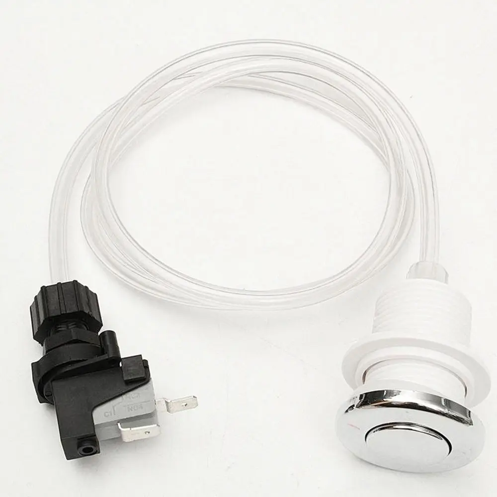 1 Set White Bath Tub Spa Waste Garbage Disposal Push Air Switch Button Push Hose Replacement Kit