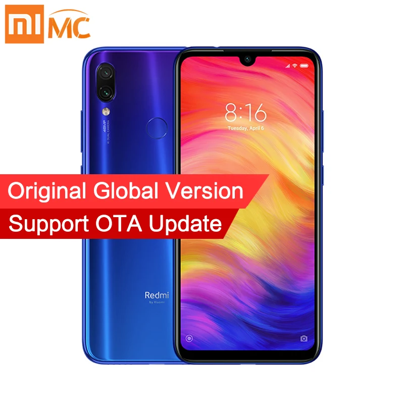 Дешево Xiaomi Redmi Note 7 с глобальной версией, 4 ГБ, 64 ГБ, MIUI 10, Смартфон Snapdragon 660, четыре ядра, 6,3 дюймов, FHD, 48 Мп + 5 МП, двойная камера, 4000 мАч, CE