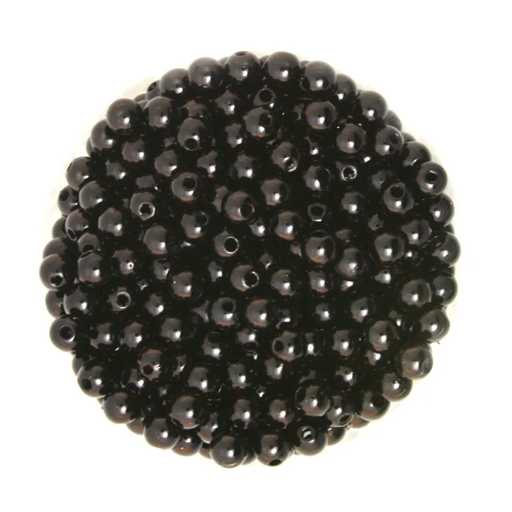 Размер 6 мм 200 шт Многоцветный ABS искусственный жемчуг бисер, изготовление ювелирных изделий diy бисер, ювелирное ожерелье ручной работы - Цвет: black