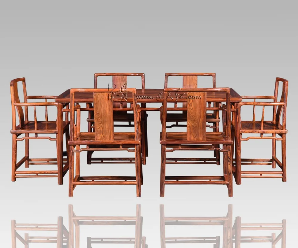 Rectangle Table Chinese Neoclassical Dining Desk Rosewood Home Living Room Furniture Solid Wood Office Conference Board Annatto