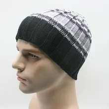 Шапочки Зимняя шерстяная шапка брендовые вязаные шапки мужские и женские теплые утепленные полосатые Лыжные шапки бини Gorros