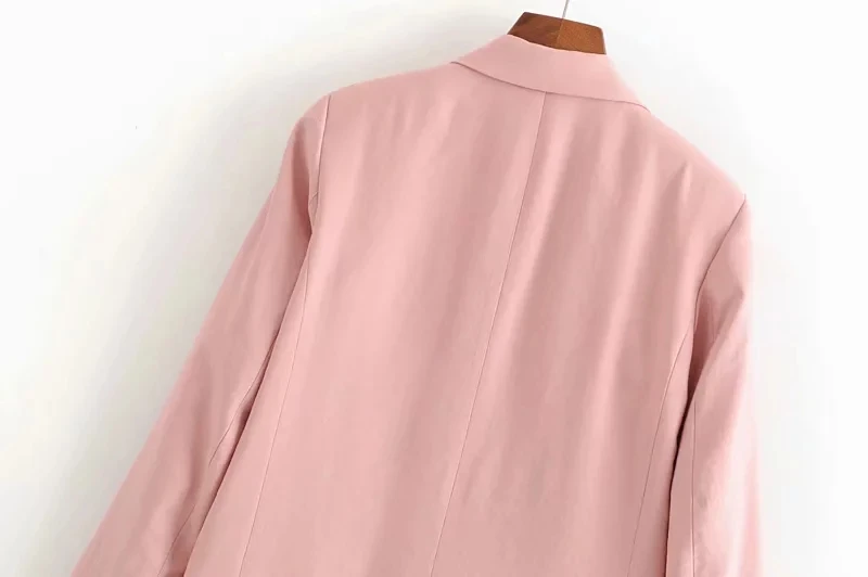 Модные осенние женские блейзеры элегантные женские розовое белье Открытые строчки офисные куртки-блейзеры Повседневные Casaco Femme