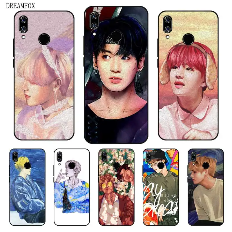 

N358 Painting Taehyung Black Silicone Case Cover For Huawei Nova 2 2i 2S 3 3e 3i 4 4e Enjoy 8 Plus