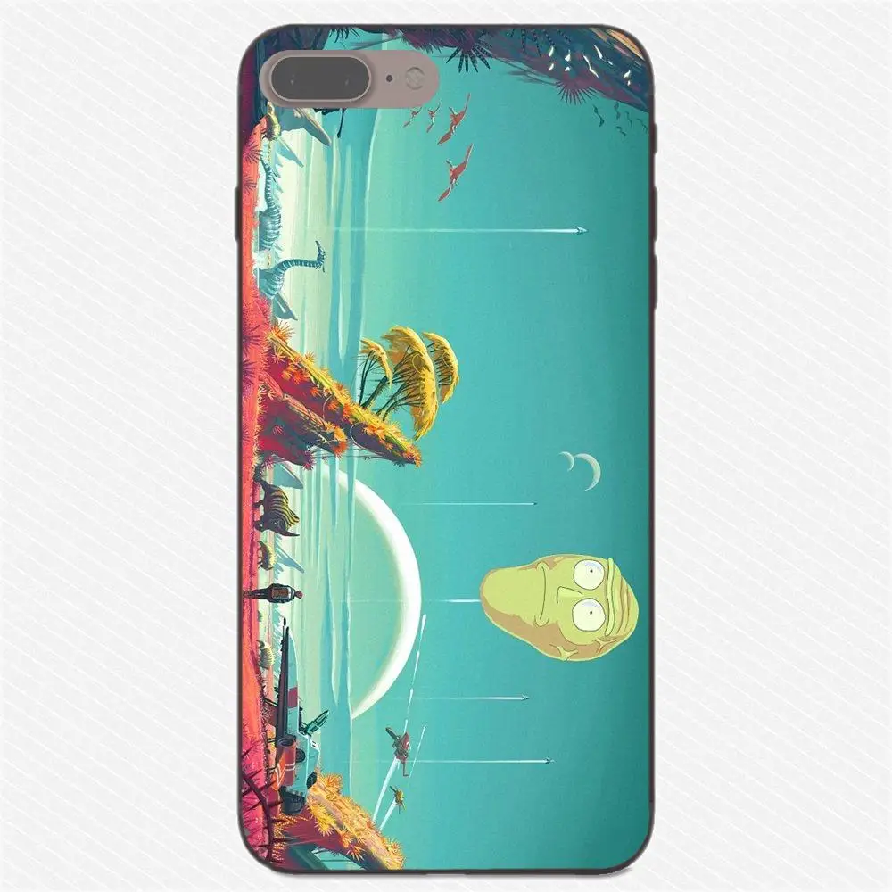 Для Apple iPhone X XS Max XR 4 4S 5 5S SE 6 6S 7 8 Plus мягкий TPU мобильный Rick And Morty Fan Art|Чехлы-накладки| |