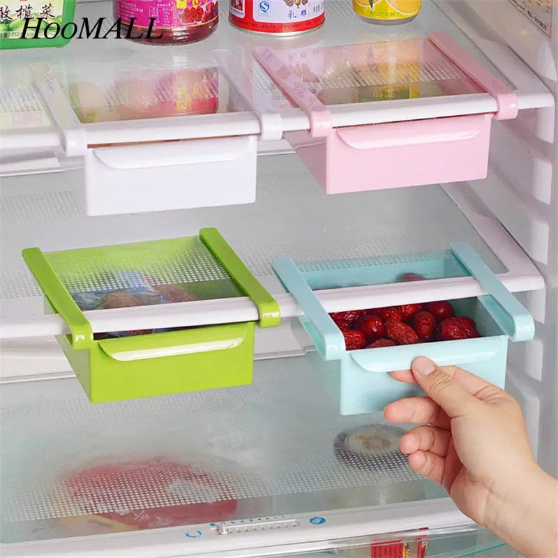 

Hoomall Plastic Storage Box Refrigerator Food Container Spacer Layer Kitchen Storage Rack Pull-out Drawer Space-saving Organizer