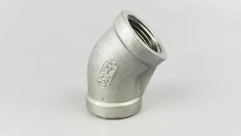 

L Type 304 Stainless Steel 45 Degree Angle Pipe Fitting Elbow Connector 1-1/4" Female BSP Thread for Water Fuel Gas Tube