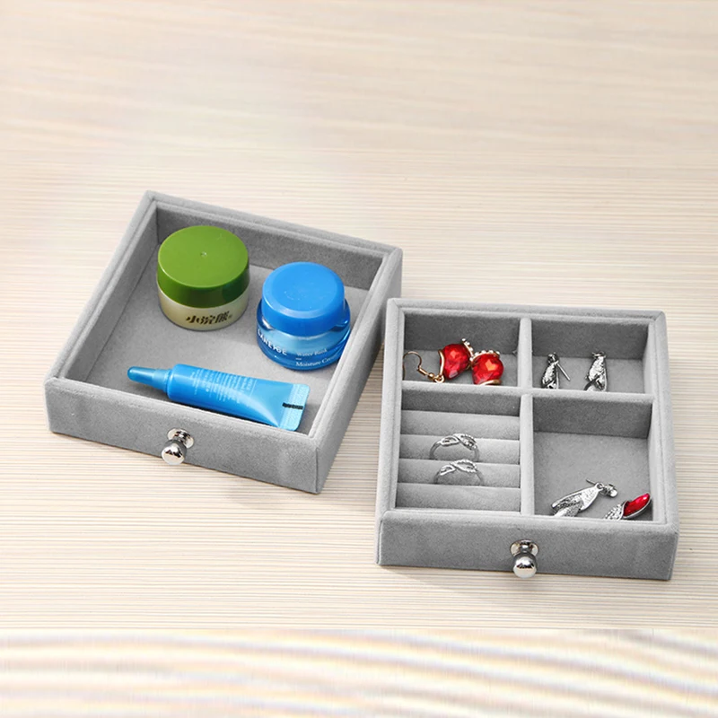 Caja de almacenamiento de pendiente de acrílico transparente soporte de exhibición de pendientes de organizador soporte con cajón para organizador de joyas caja de anillos - 6