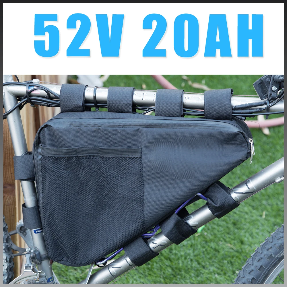 

52V battery 1200W 1500W Electric Bike Triangle Battery 51.8V 20AH Lithium Battery with 40A BMS and 58.8V 6A Fast Charger 58.8v