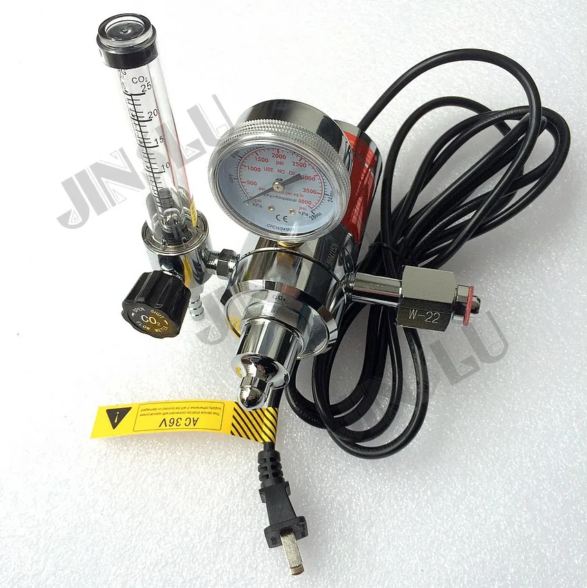 BS341 W22 CO2 Gas Regulator Gauge with Heater 36V Flow Meter Mig