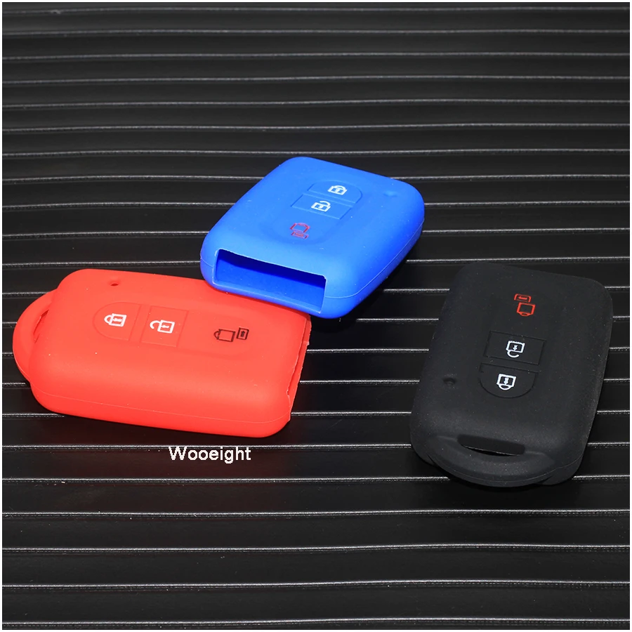 Wooeight 3 Button Silicone Rubber Car Key Cover FOB Case For Nissan Qashqai X-Trail T31 Micra K12 Tiida C11 Remote Key Shell (1)