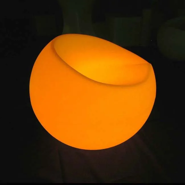 D65*H50cm Light up PE Plastic Sofa Chairs Factory No.SK-LF33 iluminated waterproof light LED Sofa Chair 1pc