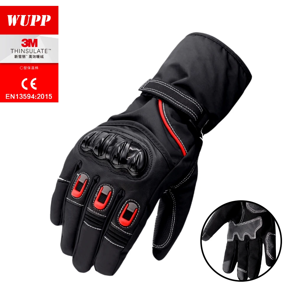 

WUPP 2018 Winter Warm Motorcycle Gloves Thinsulate Touch Screen Thickening Long Windproof Anti-fall Knight Gloves Moto Racing